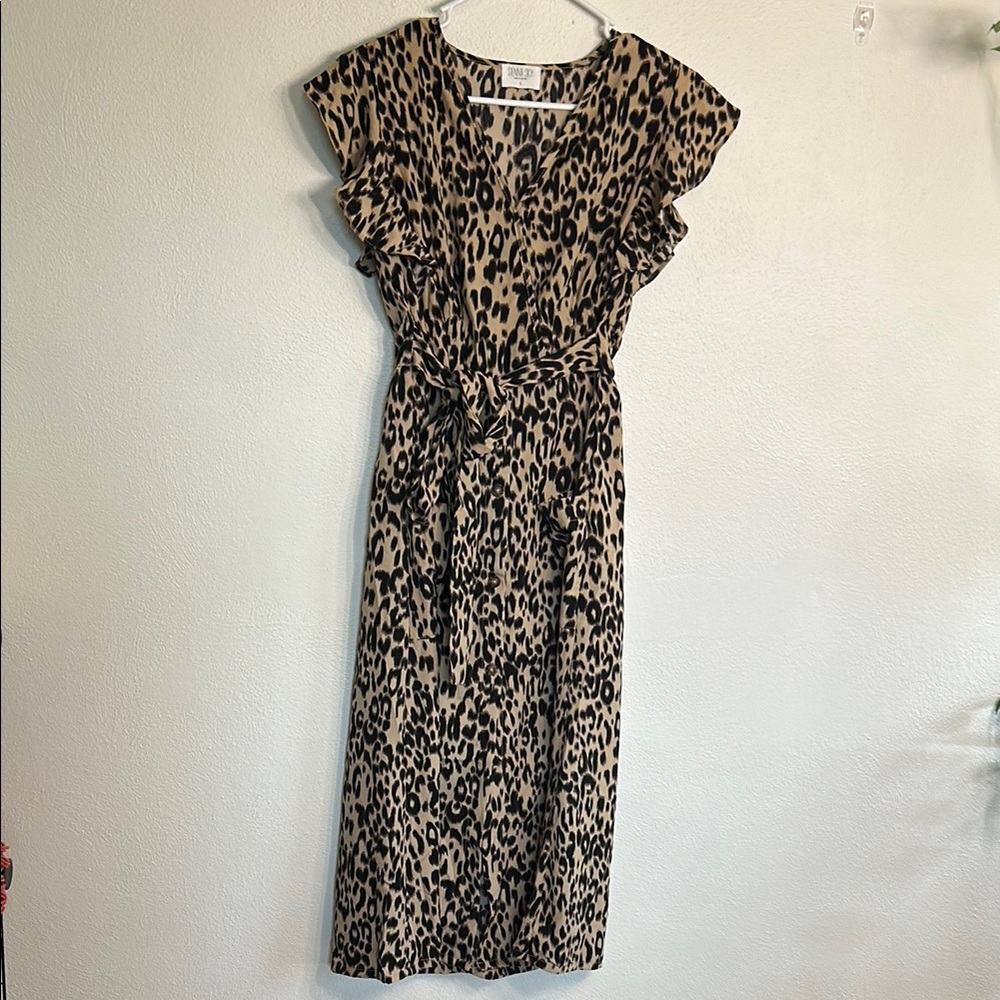 Leopard Print Midi Dress